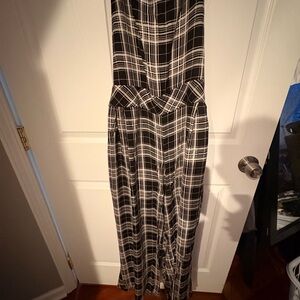Torrid Black and White Plaid Jumpsuit